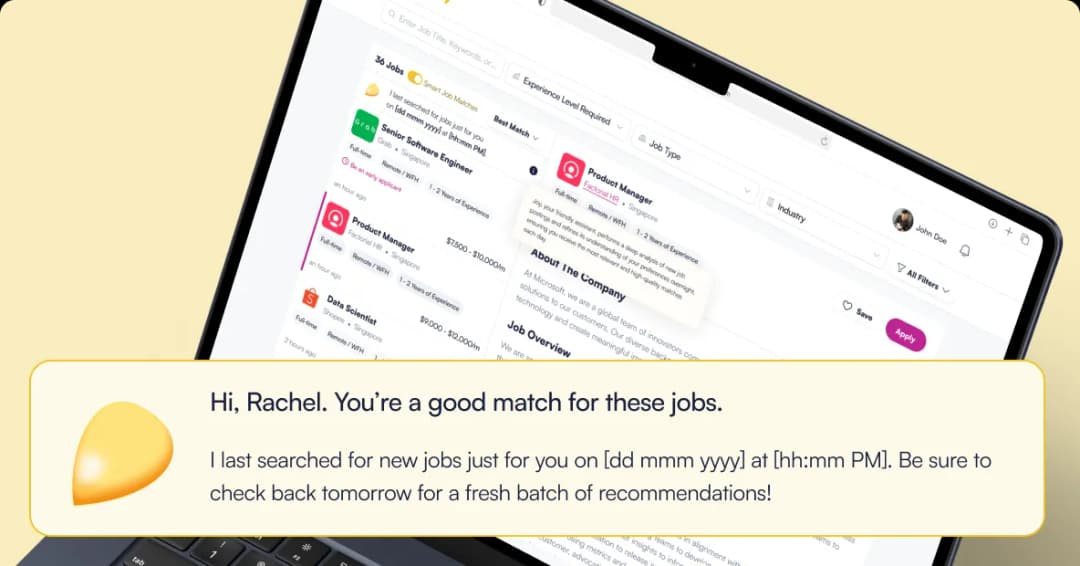 Smart Job Matches feature illustration showing AI-powered job recommendations